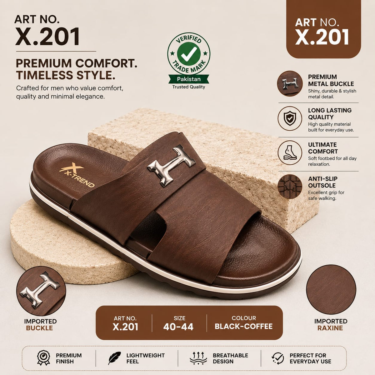 X-TREND Premium Men's Sandals - Comfort & Style (ART X.201)