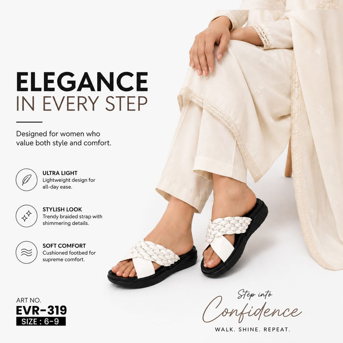 URBEN SOLE Women's Rhinestone Comfort Slippers – elegance in every step